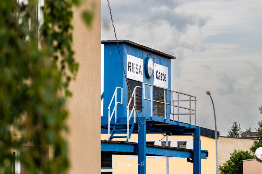 Stadion der Stahlwerker "Ernst Grube" Riesa, Ernst-Grube-Stadion, ehemalige Spielstätte der BSG Stahl Riesa