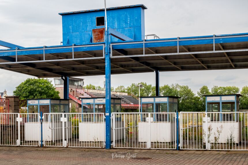 Stadion der Stahlwerker "Ernst Grube" Riesa, Ernst-Grube-Stadion, ehemalige Spielstätte der BSG Stahl Riesa