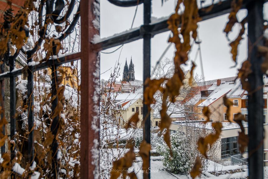 Winter in Meißen - Blick von den Frauenstufen zur Albrechtsburg