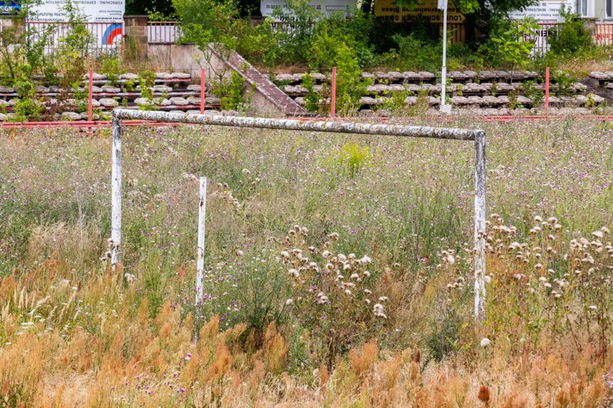 Stadion der Stahlwerker "Ernst Grube" Riesa, Ernst-Grube-Stadion, ehemalige Spielstätte der BSG Stahl Riesa