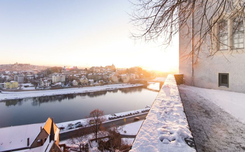 Blick von der Albrechtsburg im Winter