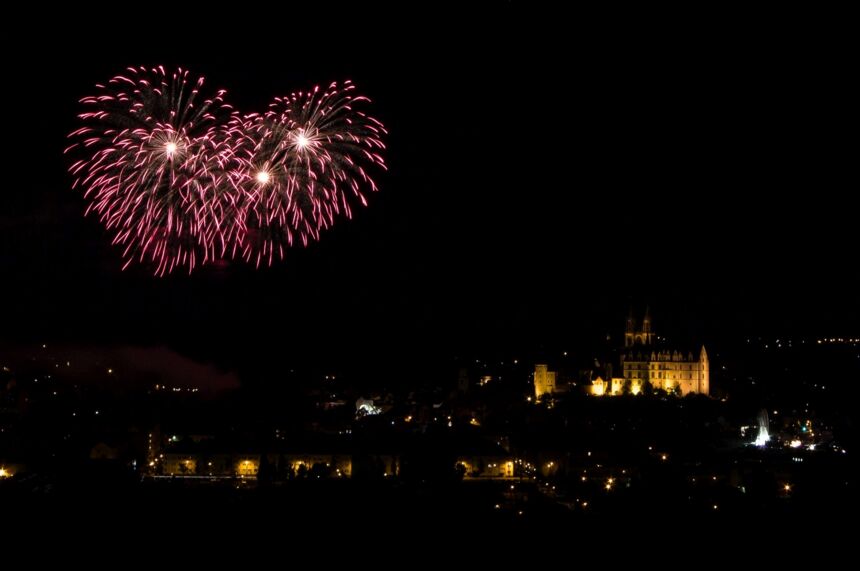 Feuerwerk zum Weinfest Meißen 2015