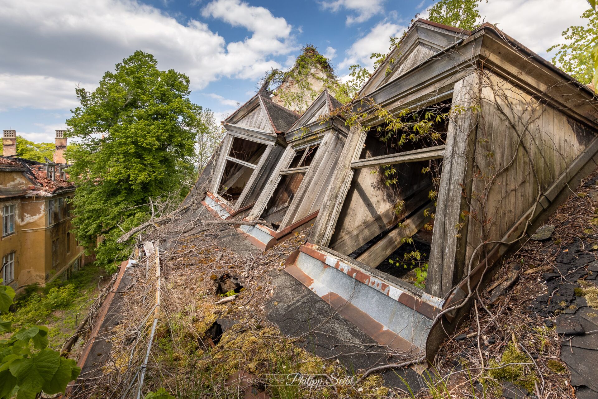 Heilstätten-Ruine, verlassenes Militärkrankenhaus der Sowjetunion